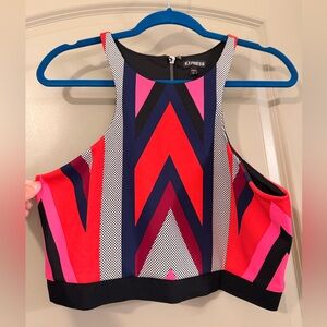 Express Colorblock Geo Crop Top